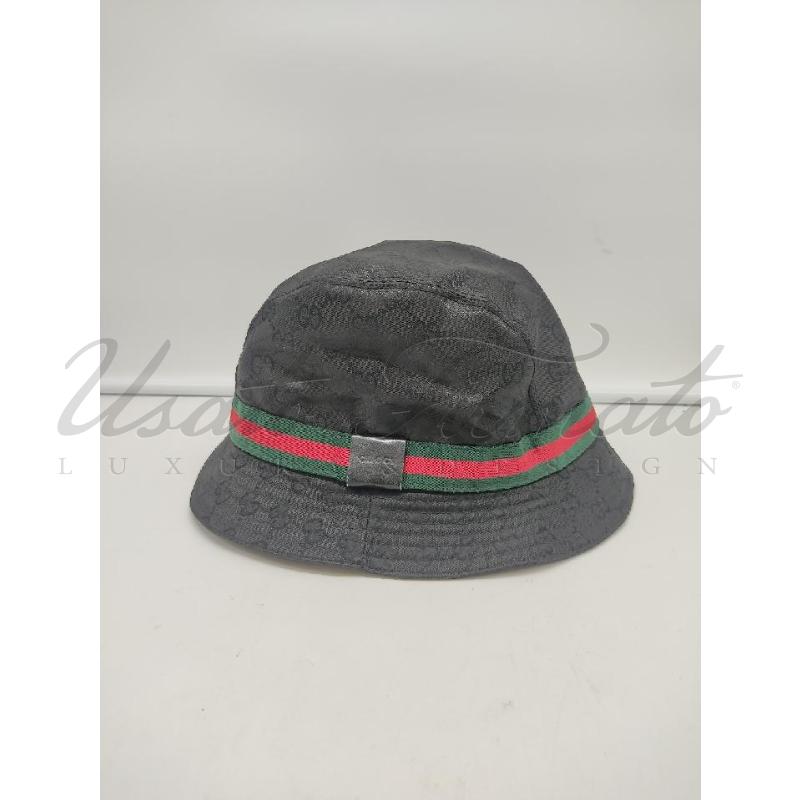 CAPPELLO GUCCI GG NERO PESCATORA WEB TG.L | Mercatino dell'Usato Roma parioli 1
