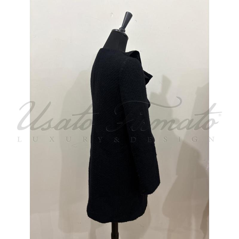 CAPPOTTO DONNA EMPORIO ARMANI NERO ROUCHES | Mercatino dell'Usato Roma parioli 2