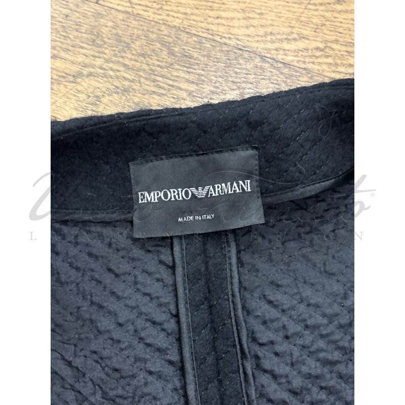 CAPPOTTO DONNA EMPORIO ARMANI NERO ROUCHES | Mercatino dell'Usato Roma parioli 4