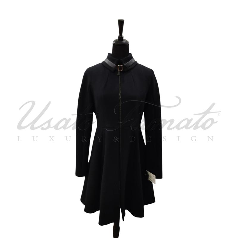 CAPPOTTO DONNA PINKO NERO RUOTA PELLE TG 42 | Mercatino dell'Usato Roma parioli 1