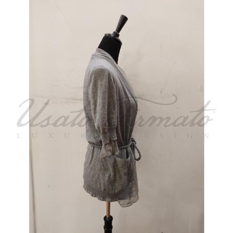 CARDIGAN DONNA BRUNELLO CUCINNEL GRIGIO SETA TG M | Mercatino dell'Usato Roma parioli 2