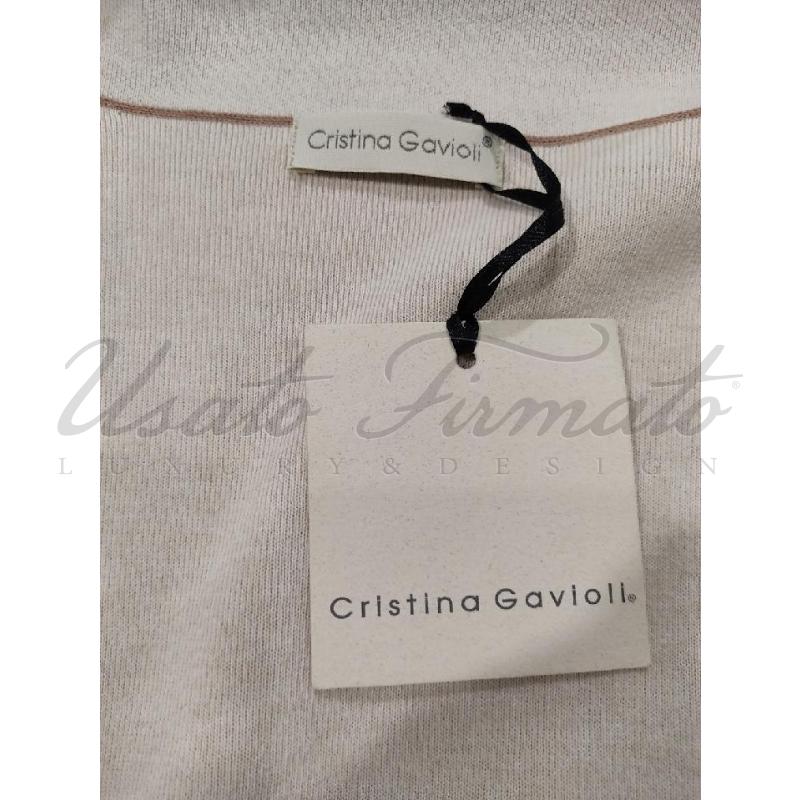 CARDIGAN DONNA CRISTINA GAVIOLI BEIGE TG 44 | Mercatino dell'Usato Roma parioli 4