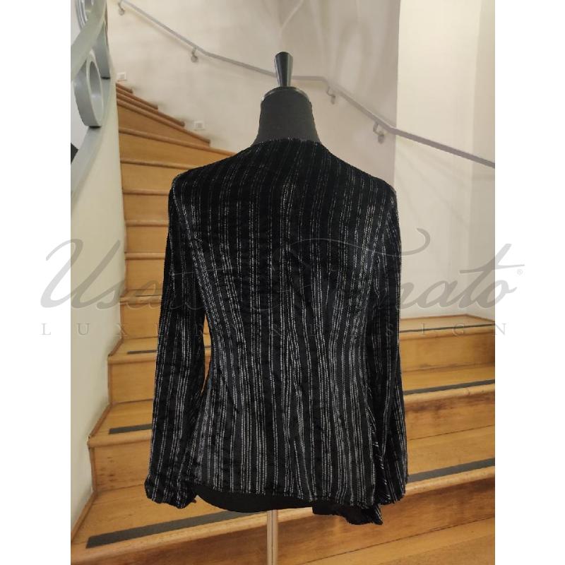 CARDIGAN DONNA GIORGIO ARMANI VELLUTO NERO TG 44 | Mercatino dell'Usato Roma parioli 3