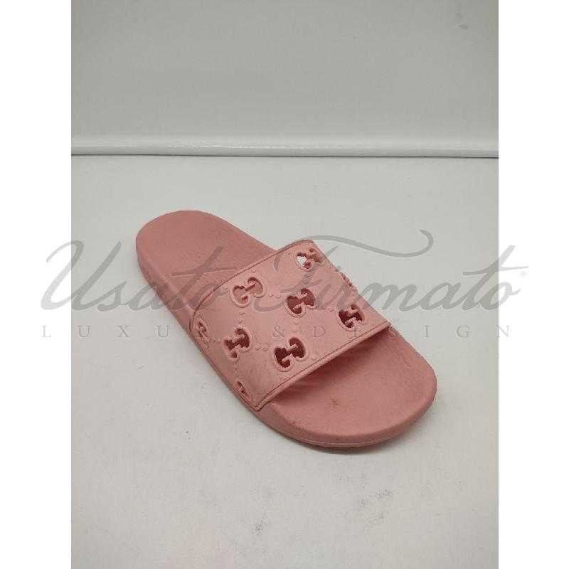 CIABATTE DONNA GUCCI ROSA GG GOMMA  | Mercatino dell'Usato Roma parioli 1