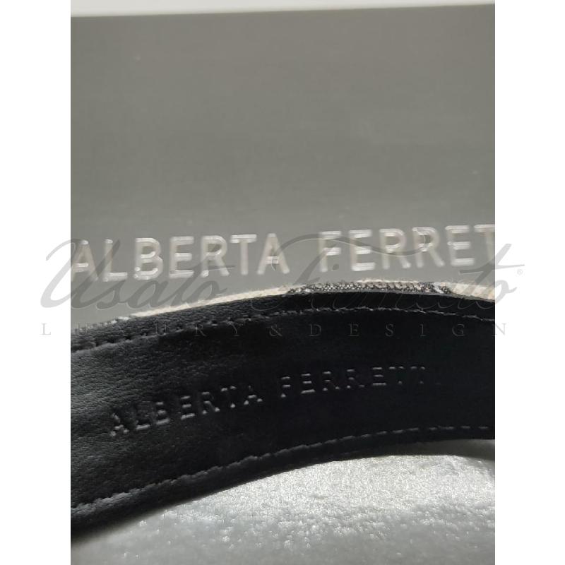 CINTURA DONNA ALBERTA FERRETTI BEIGE TELA PELLE TG. M | Mercatino dell'Usato Roma parioli 2