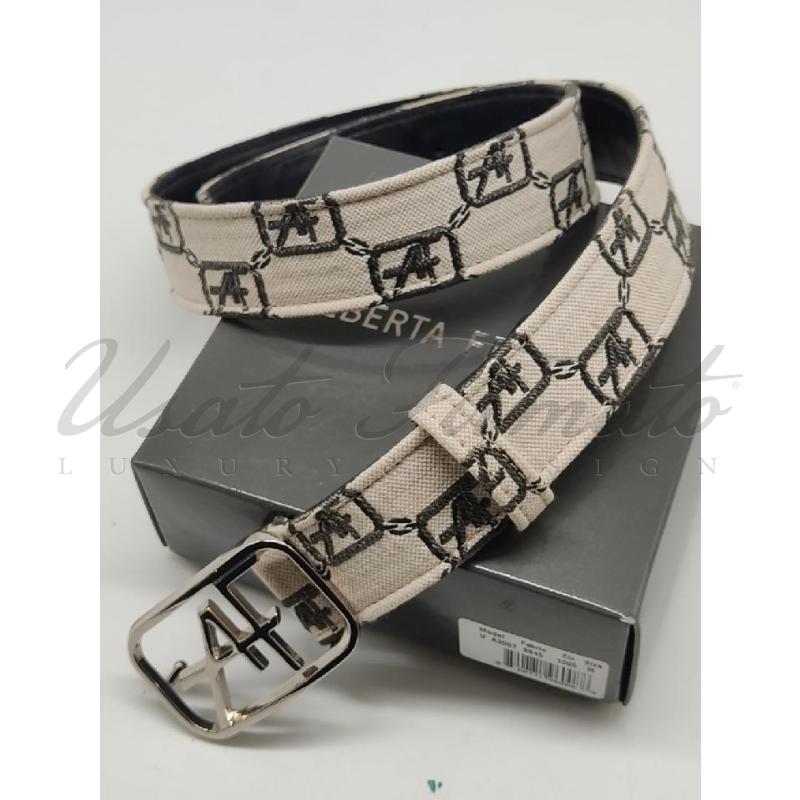 CINTURA DONNA ALBERTA FERRETTI BEIGE TELA PELLE TG. M | Mercatino dell'Usato Roma parioli 3