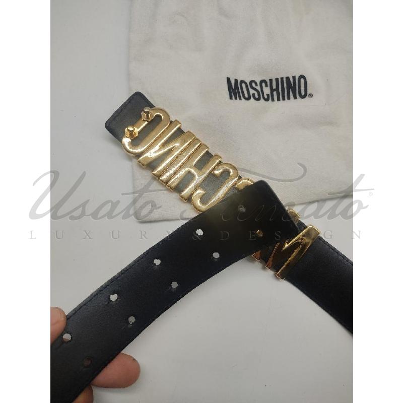CINTURA DONNA MOSCHINO PELLE GRIGIA E ORA | Mercatino dell'Usato Roma parioli 3