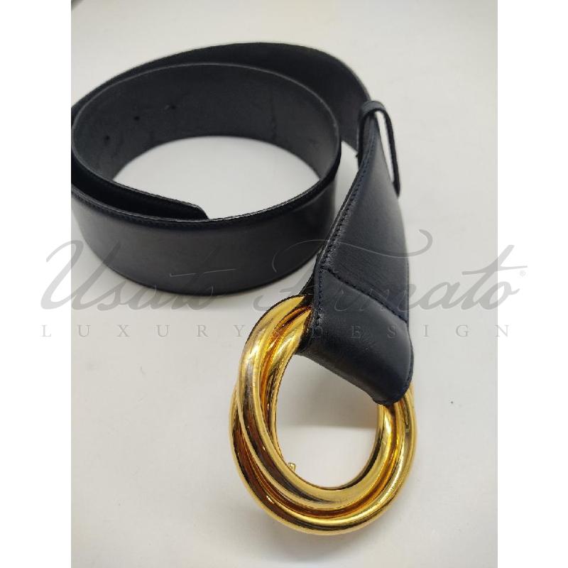CINTURA DONNA SALVATORE FERRAGAMO NERA PELLE  | Mercatino dell'Usato Roma parioli 3