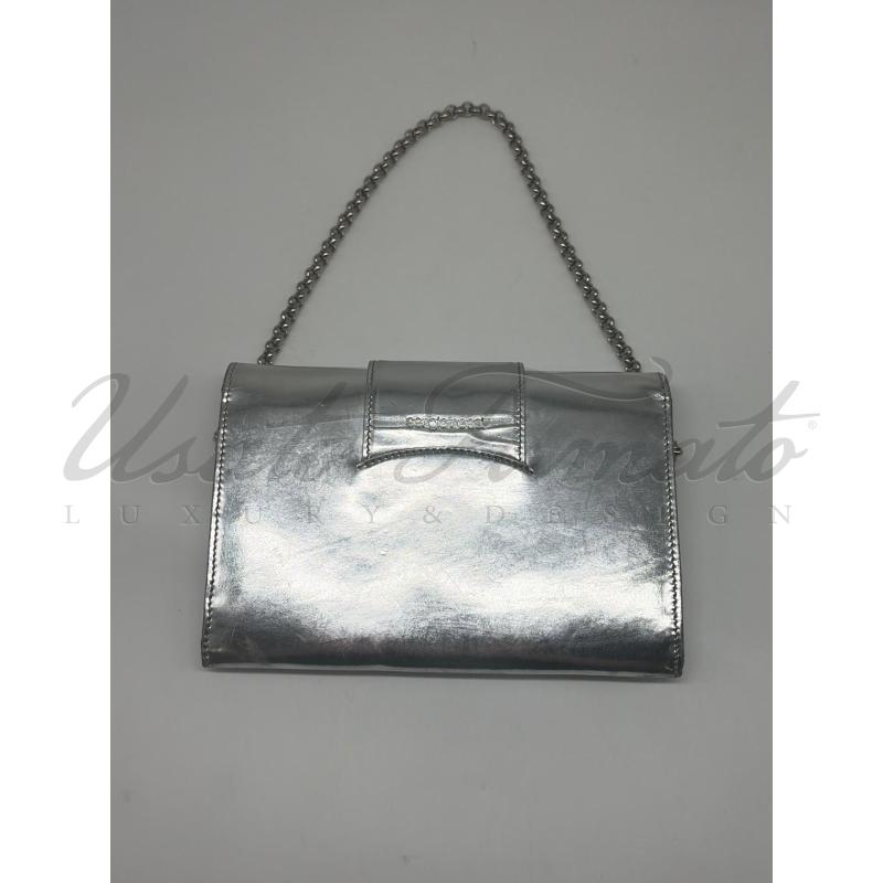 CLUTCH SERGIO ROSSI ARGENTO SILVER   | Mercatino dell'Usato Roma parioli 2