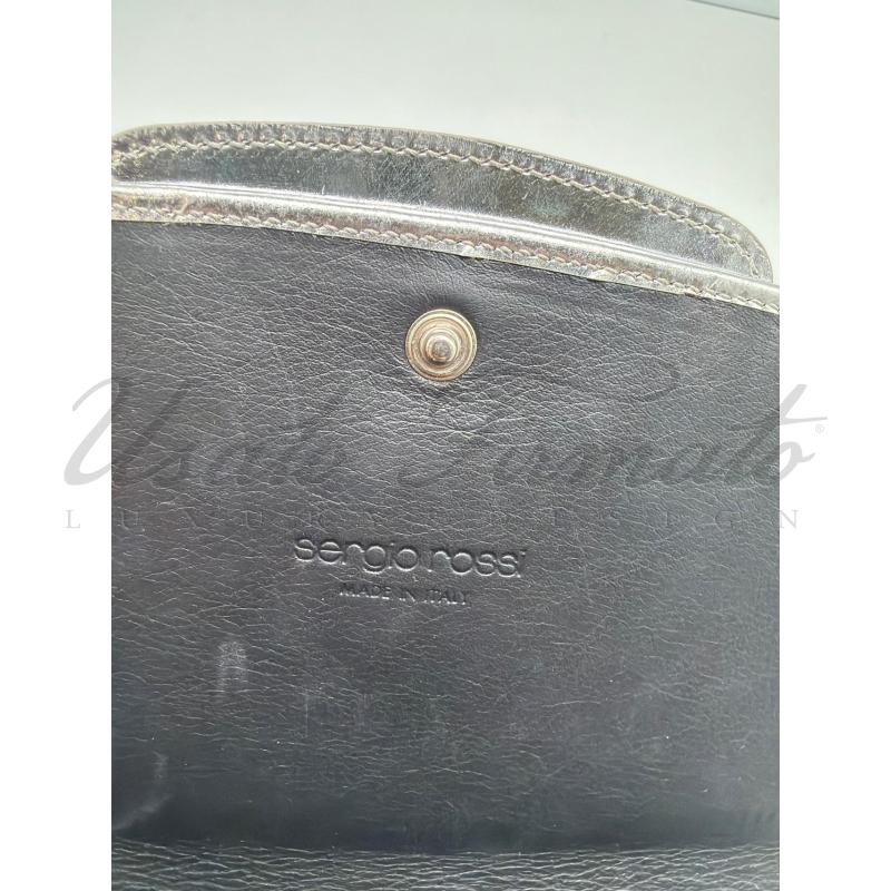 CLUTCH SERGIO ROSSI ARGENTO SILVER   | Mercatino dell'Usato Roma parioli 3