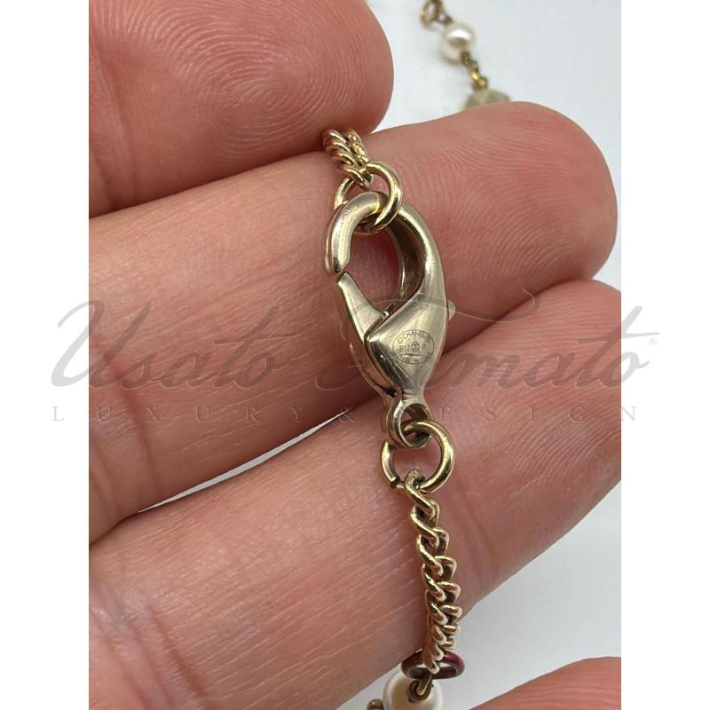 COLLANA CHANEL CC PERLE BICOLORE  | Mercatino dell'Usato Roma parioli 3
