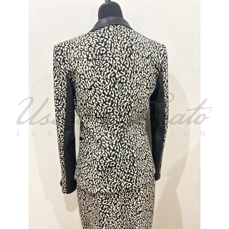 COMPLETO DONNA BLUMARINE LEOPARDATO NERO BEIGE TG 42 | Mercatino dell'Usato Roma parioli 3