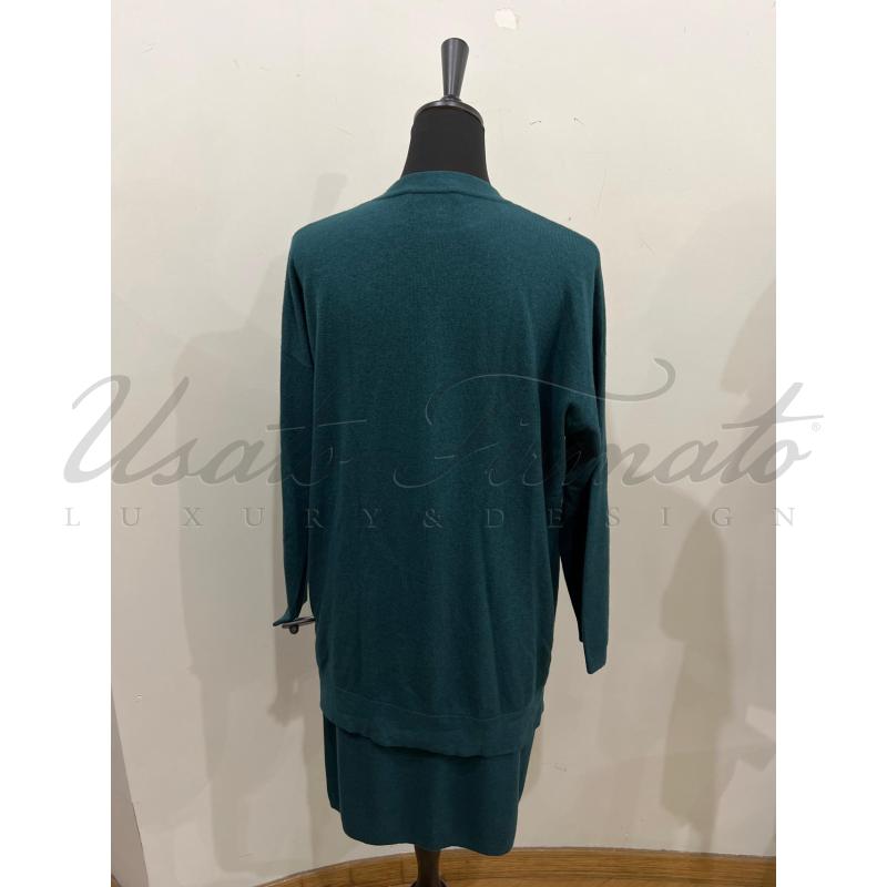 COMPLETO DONNA BRUNELLO CUCINELLI CASHMERE VERDE TG S | Mercatino dell'Usato Roma parioli 3