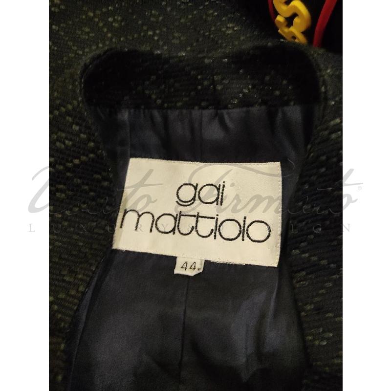 COMPLETO DONNA GAI MATTIOLO BLU BOTTONI ORO TG 44 | Mercatino dell'Usato Roma parioli 4