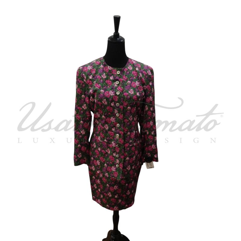 COMPLETO DONNA GAI MATTIOLO SETA FUCSIA TG 44 | Mercatino dell'Usato Roma parioli 1