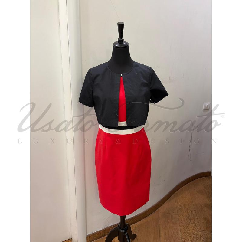 COMPLETO DONNA LOVE MOSCHINO ROSSO NERO TG 44 | Mercatino dell'Usato Roma parioli 1