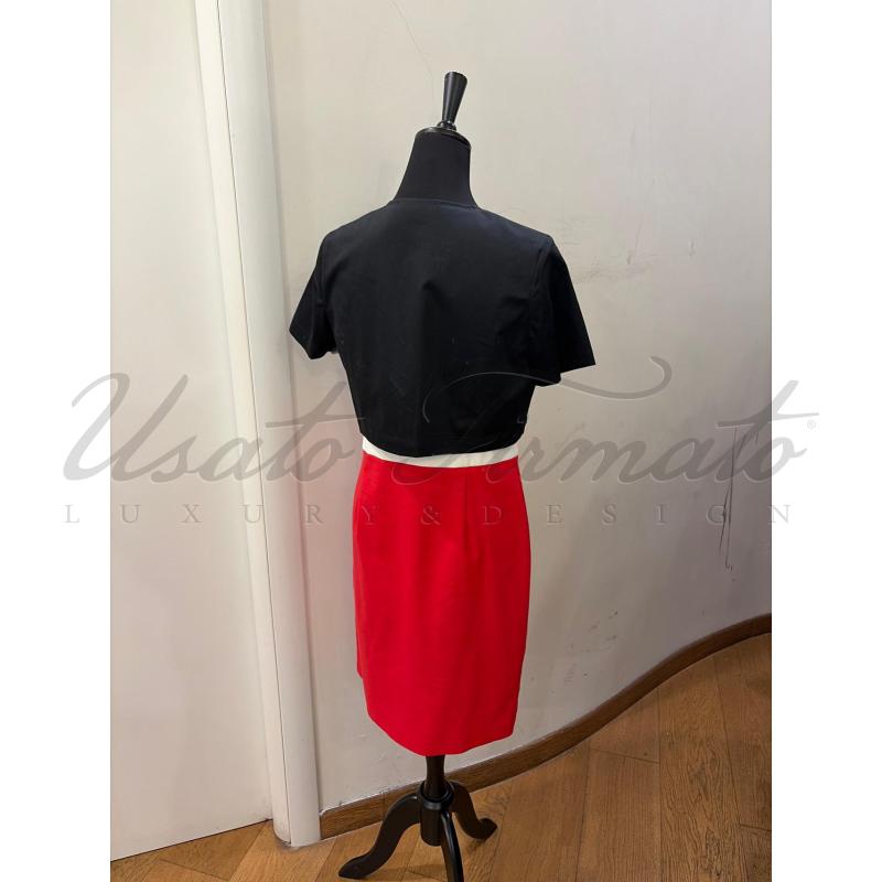 COMPLETO DONNA LOVE MOSCHINO ROSSO NERO TG 44 | Mercatino dell'Usato Roma parioli 3