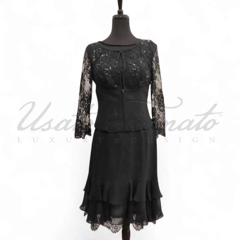 COMPLETO DONNA LUISASPAGNOLINERO PAILLETTES TG.44 | Mercatino dell'Usato Roma parioli 1