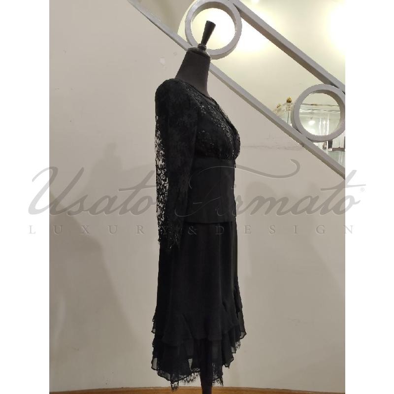 COMPLETO DONNA LUISASPAGNOLINERO PAILLETTES TG.44 | Mercatino dell'Usato Roma parioli 3