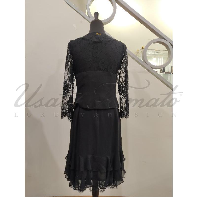 COMPLETO DONNA LUISASPAGNOLINERO PAILLETTES TG.44 | Mercatino dell'Usato Roma parioli 4