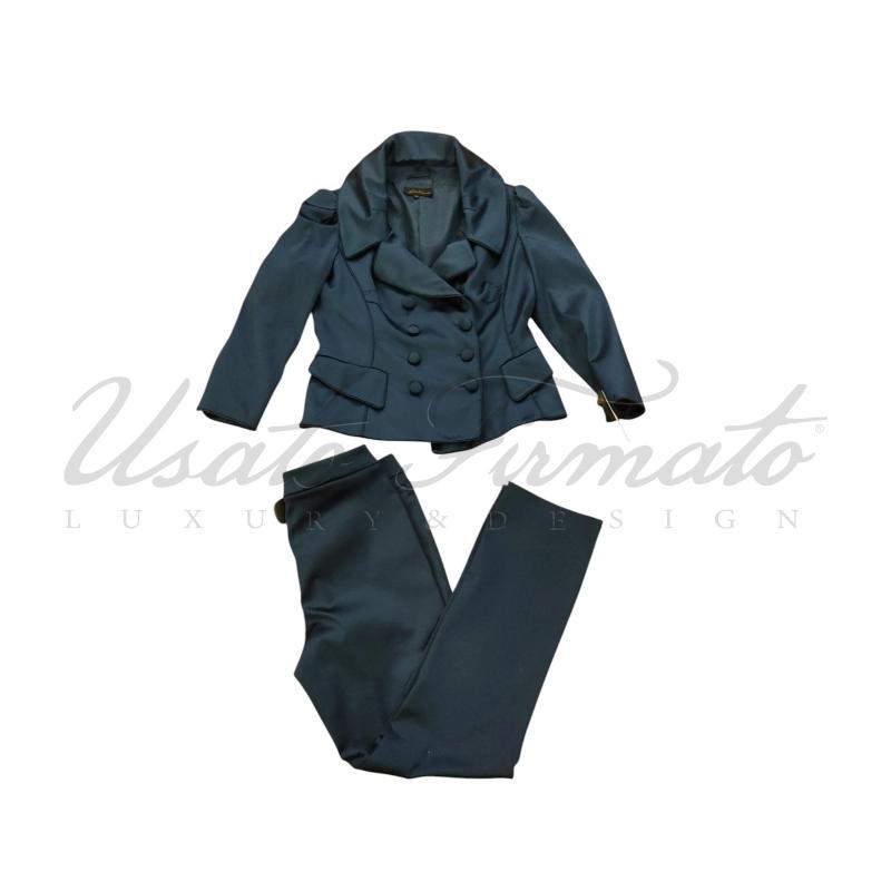 COMPLETO DONNA LUISA SPAGNOLI BLU 2 PZ TG 44 | Mercatino dell'Usato Roma parioli 1