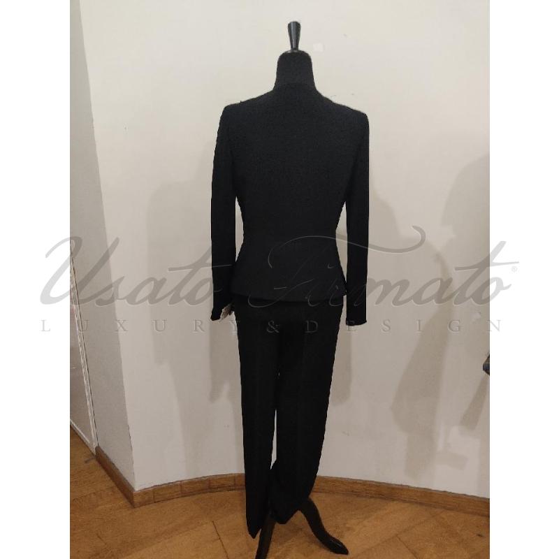 COMPLETO DONNA LUISA SPAGNOLI NERO ROUCHES TG 42 | Mercatino dell'Usato Roma parioli 3