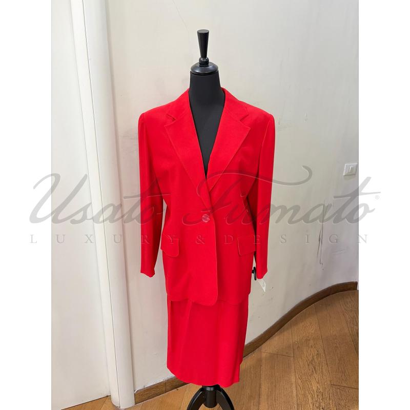 COMPLETO DONNA LUISA SPAGNOLI ROSSO VINTAGE TG.46  | Mercatino dell'Usato Roma parioli 1