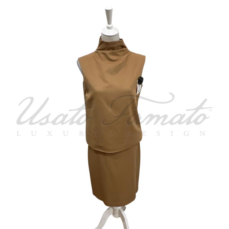 COMPLETO DONNA MARK EISEN BEIGE ANGORA LANA TG 46 | Mercatino dell'Usato Roma parioli 1