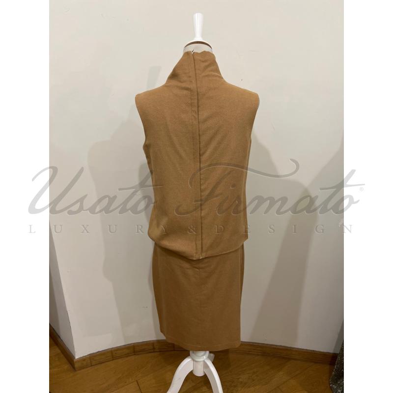 COMPLETO DONNA MARK EISEN BEIGE ANGORA LANA TG 46 | Mercatino dell'Usato Roma parioli 3