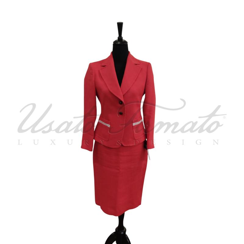 COMPLETO DONNA MILA SHON ROSSO LINO TG. 42 | Mercatino dell'Usato Roma parioli 1