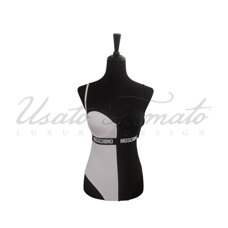 COSTUME DONNA MOSCHINO INTERO BIANCO NERO TG. 3 | Mercatino dell'Usato Roma parioli 1