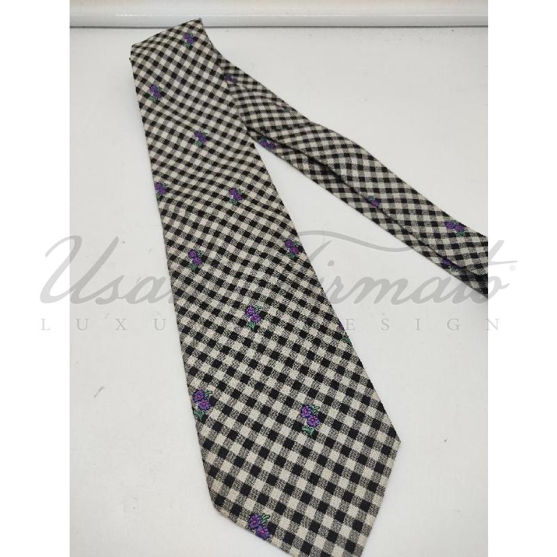 CRAVATTA GIANNI VERSACE BIANCO NERO  | Mercatino dell'Usato Roma parioli 1