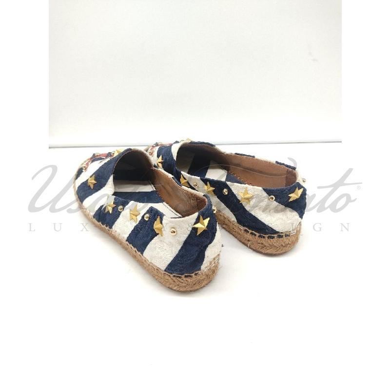 ESPADRILLAS DONNA DOLCE&GABBANA BIANCO BLU RIGHE  TG. 37 | Mercatino dell'Usato Roma parioli 3
