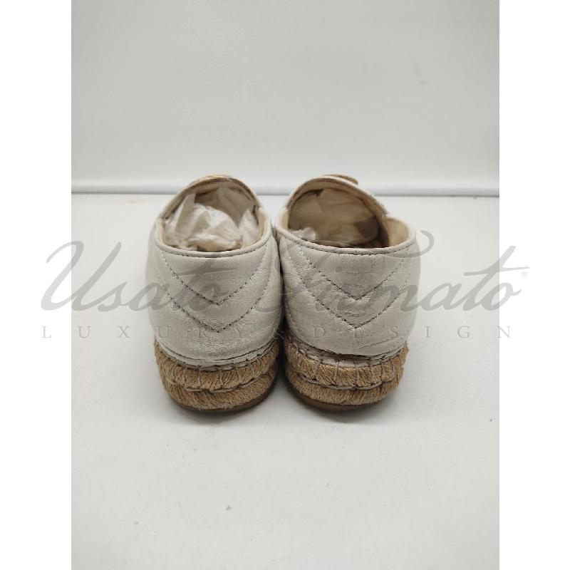 ESPADRILLAS DONNA GUCCI GG BIANCHE PELLE TG 37 | Mercatino dell'Usato Roma parioli 3