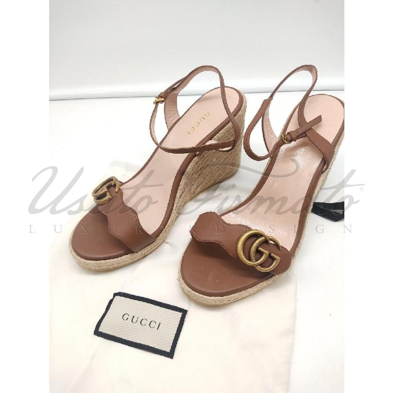 ESPADRILLAS DONNA GUCCI MARRONI GG PELLE TG. 37 | Mercatino dell'Usato Roma parioli 2