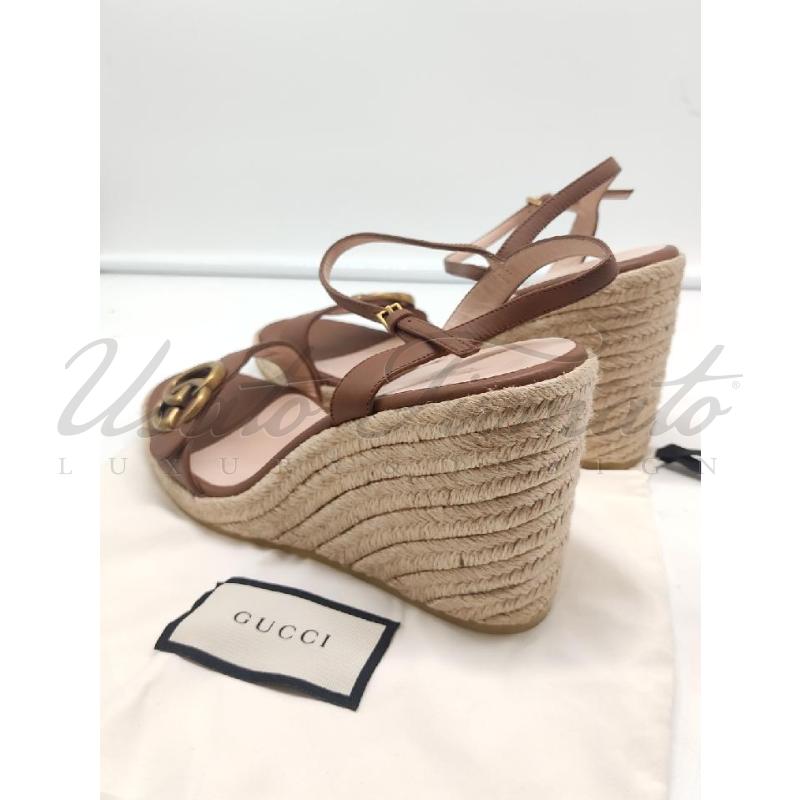 ESPADRILLAS DONNA GUCCI MARRONI GG PELLE TG. 37 | Mercatino dell'Usato Roma parioli 3