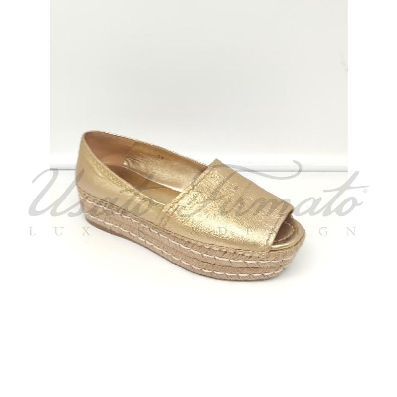 ESPADRILLAS DONNA PRADA ORO TG. 36 | Mercatino dell'Usato Roma parioli 1