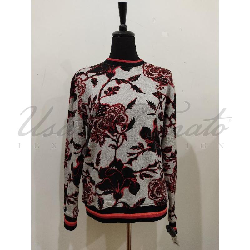 FELPA DONNA ALEXANDER MCQUEEN GRIGIA FANTASIA TG M  | Mercatino dell'Usato Roma parioli 1