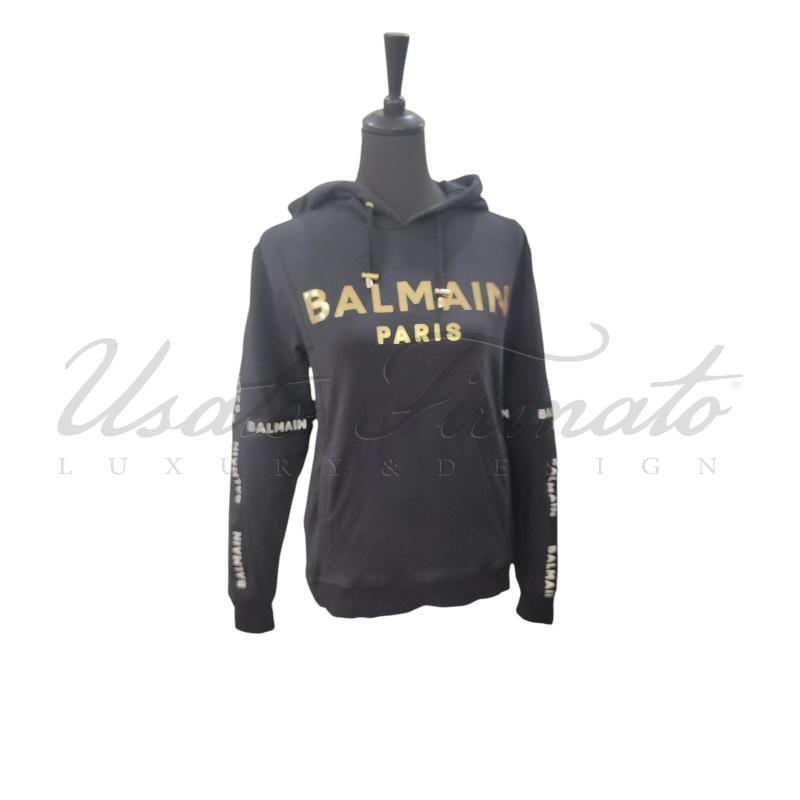 FELPA DONNA BALMAIN NERA TG S | Mercatino dell'Usato Roma parioli 1