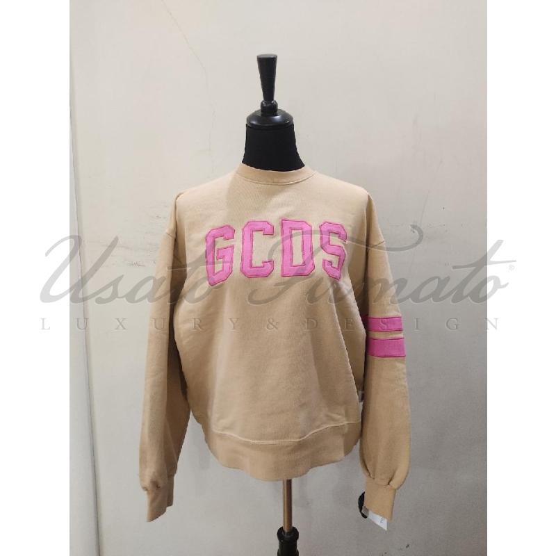 FELPA DONNA GCDS BEIGE CROP TG  S | Mercatino dell'Usato Roma parioli 1