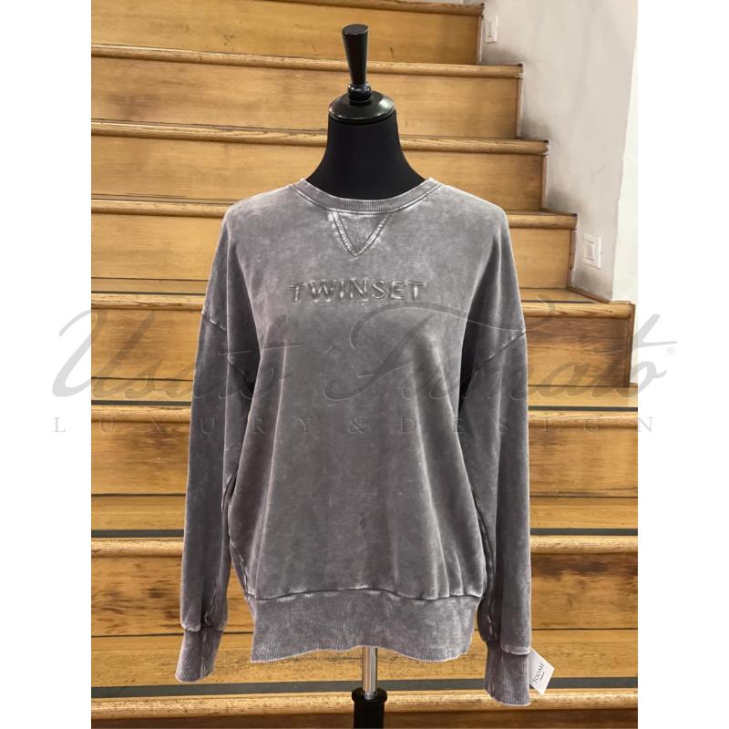 FELPA DONNA  TWIN SET GRIGIA | Mercatino dell'Usato Roma parioli 1