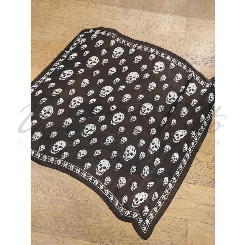 FOULARD ALEXANDER MCQUEEN NERO TESCHI SETA  | Mercatino dell'Usato Roma parioli 2
