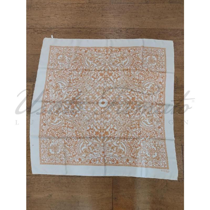 FOULARD E. MARINELLA BIANCO ARANCIO FANTASIA  | Mercatino dell'Usato Roma parioli 1