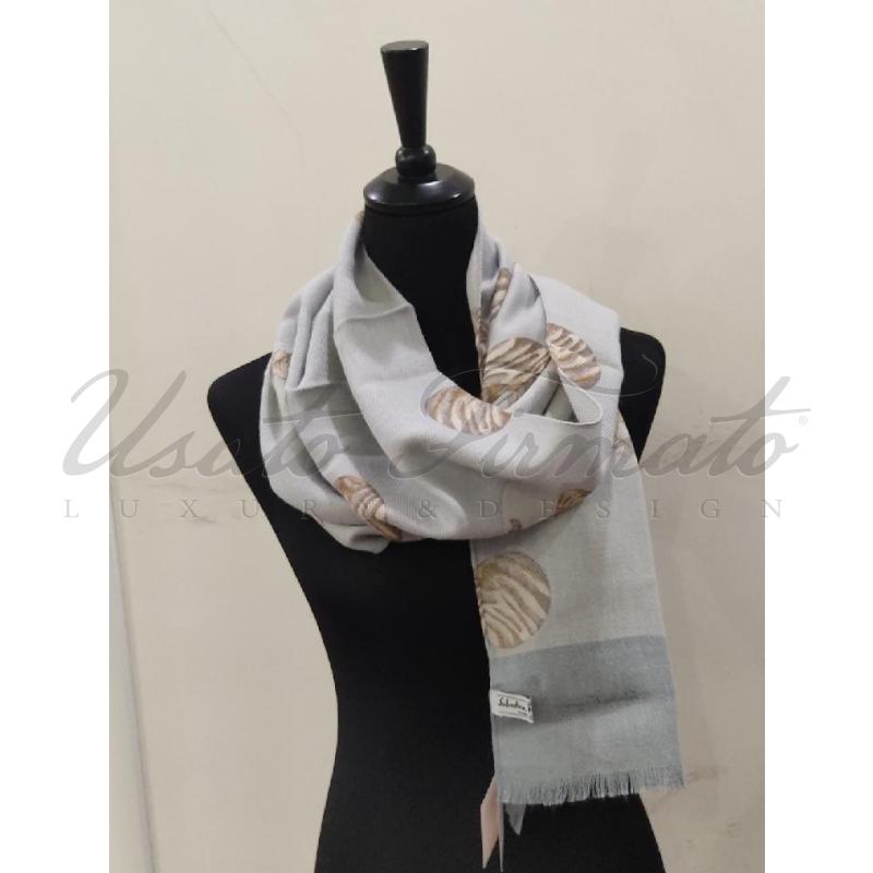 FOULARD SALVATORE FERRAGAMO ZEBRA GRIGIO  | Mercatino dell'Usato Roma parioli 3