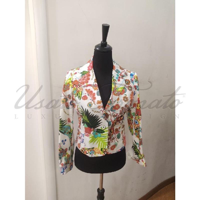 GIACCA DONNA BJBLOS BIANCA FLOREALE TG. 44 | Mercatino dell'Usato Roma parioli 1