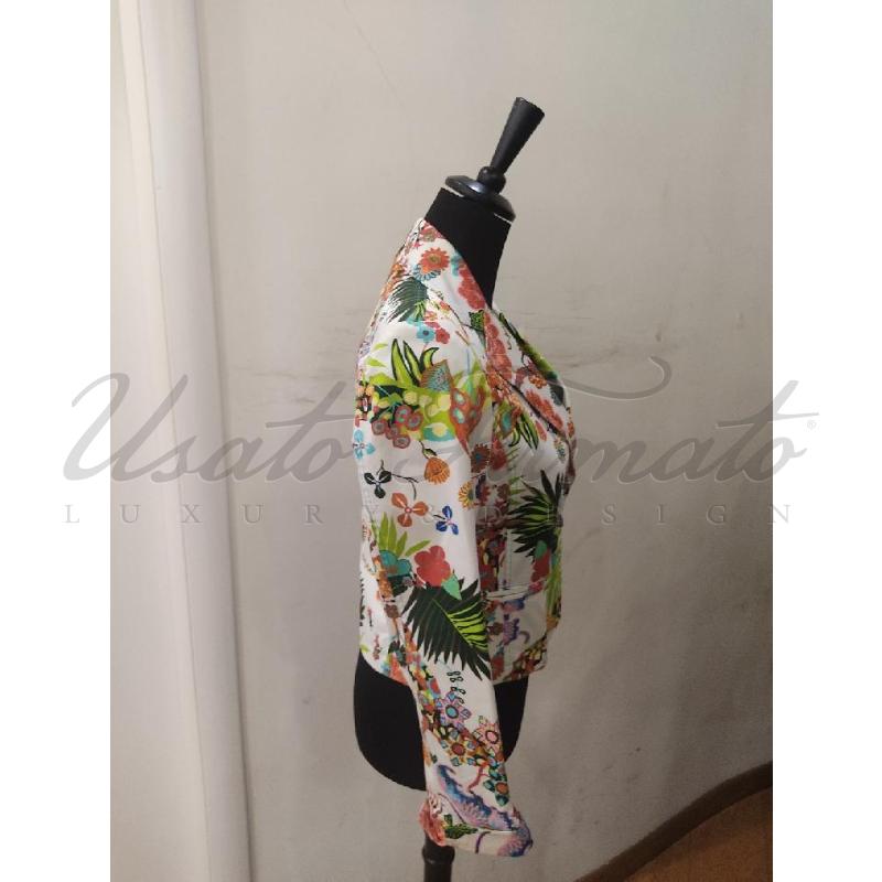 GIACCA DONNA BJBLOS BIANCA FLOREALE TG. 44 | Mercatino dell'Usato Roma parioli 2