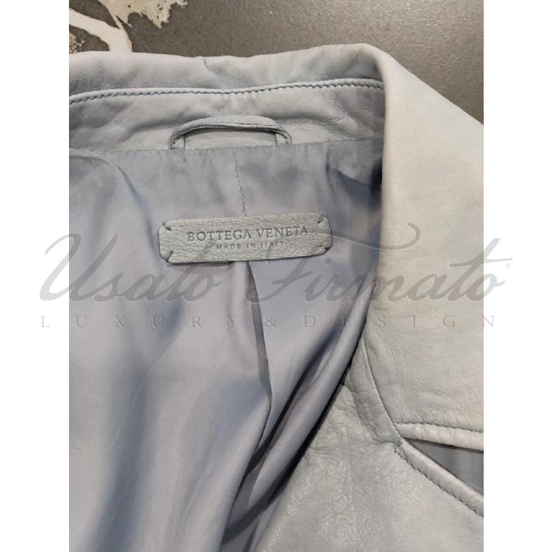 GIACCA DONNA BOTTEGA VENETA AZZURRO CHIODO PELLE TG. 38 | Mercatino dell'Usato Roma parioli 4