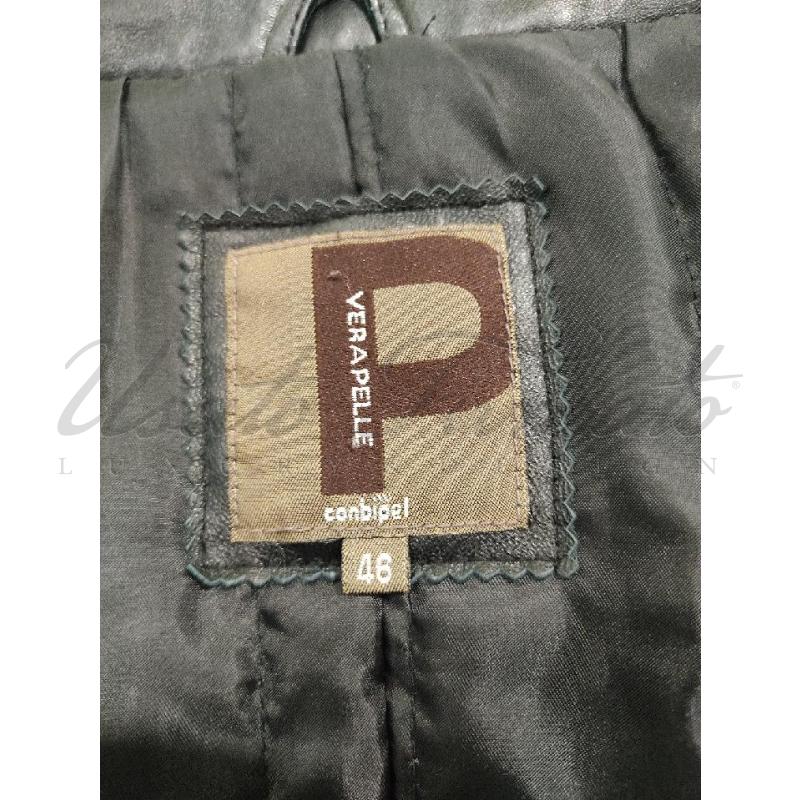 GIACCA DONNA CONBIPEL NERA PELLE LUNGA TG. 46 | Mercatino dell'Usato Roma parioli 4