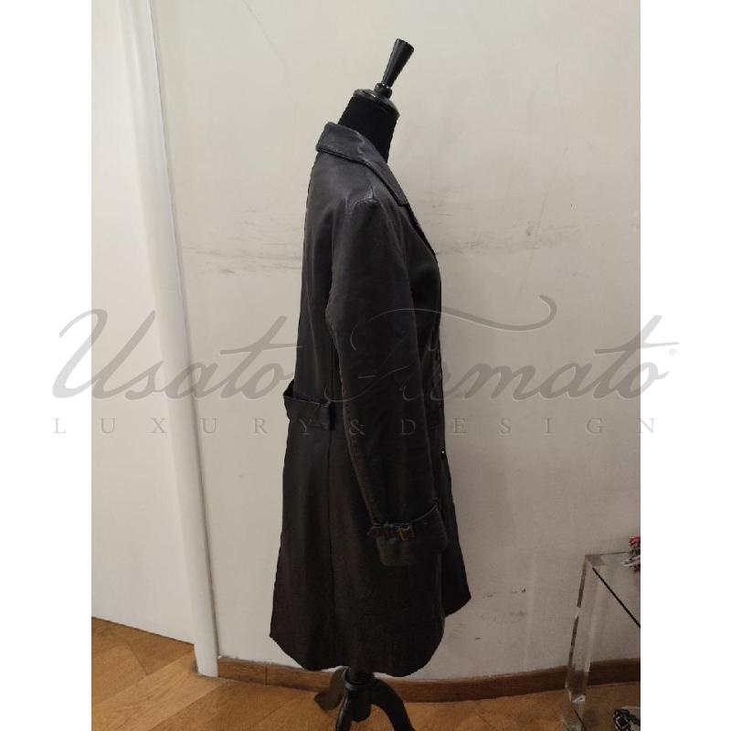 GIACCA DONNA DANDY NERA PELLE LUNGA TG. 48 | Mercatino dell'Usato Roma parioli 2