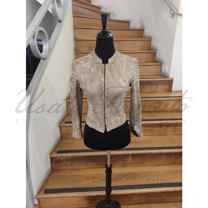 GIACCA DONNA GIORGIO ARMANI PELLE BEIGE TG S | Mercatino dell'Usato Roma parioli 1